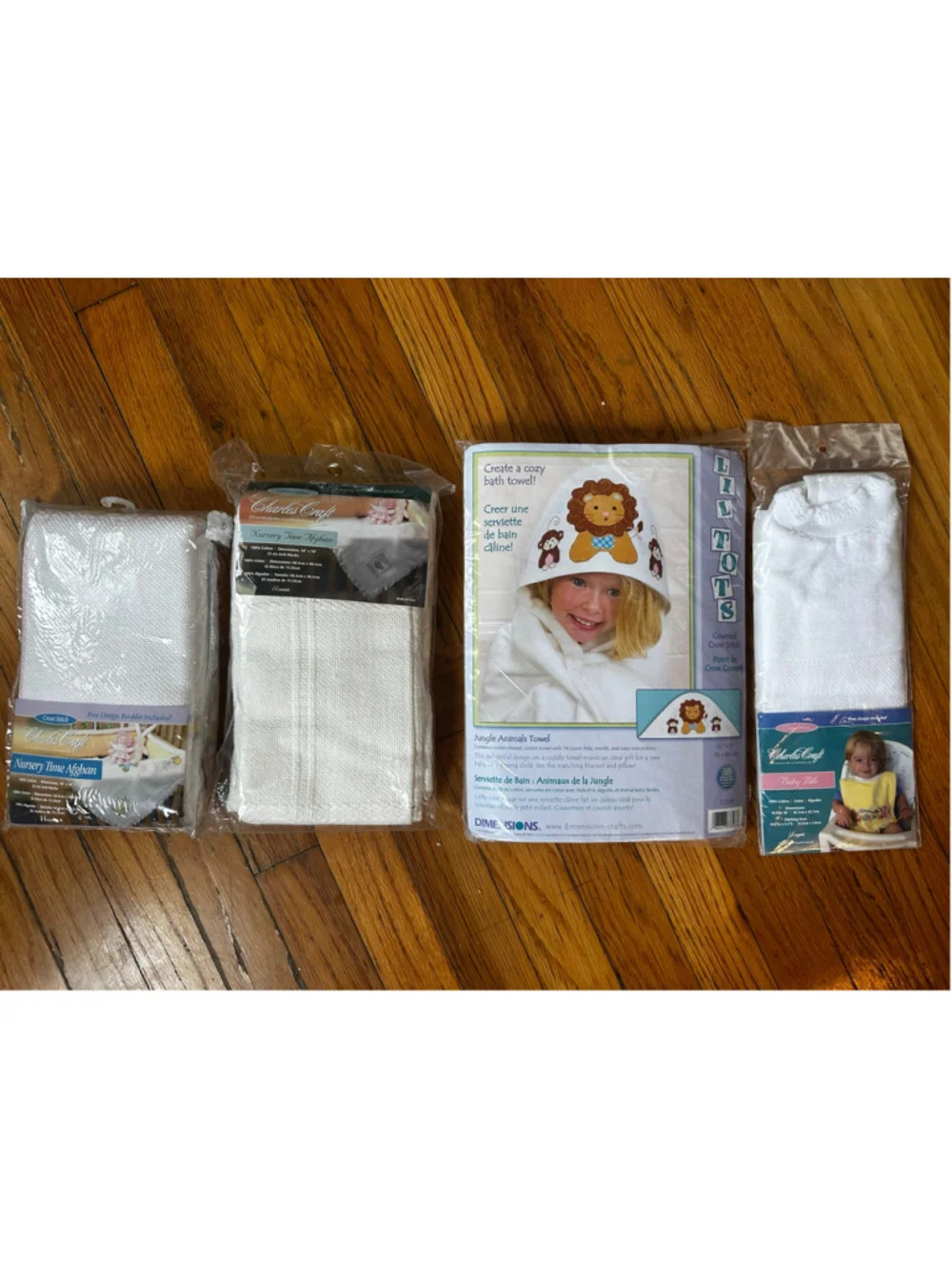 Vintage Deadstock Charles Craft & Dimensions Baby Cross Stitch Kit Lot Afghans